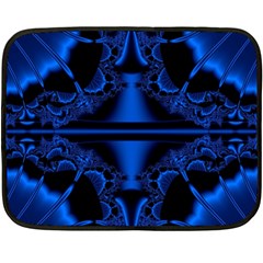 Art Fractal Artwork Creative Blue Black Double Sided Fleece Blanket (mini)  by Pakrebo