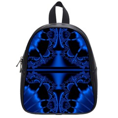 Art Fractal Artwork Creative Blue Black School Bag (small)