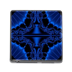 Art Fractal Artwork Creative Blue Black Memory Card Reader (square 5 Slot) by Pakrebo