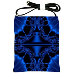 Art Fractal Artwork Creative Blue Black Shoulder Sling Bag by Pakrebo