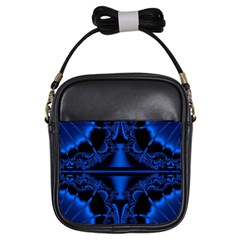 Art Fractal Artwork Creative Blue Black Girls Sling Bag by Pakrebo