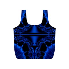 Art Fractal Artwork Creative Blue Black Full Print Recycle Bag (s) by Pakrebo