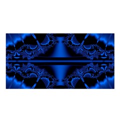 Art Fractal Artwork Creative Blue Black Satin Shawl by Pakrebo