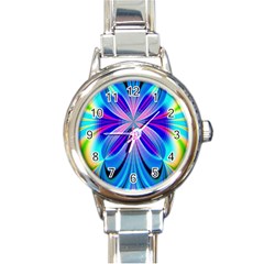 Abstract Art Design Digital Art Round Italian Charm Watch