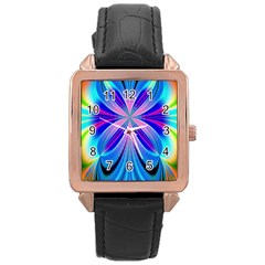 Abstract Art Design Digital Art Rose Gold Leather Watch  by Pakrebo