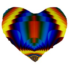 Design Color Colorful Designing Large 19  Premium Heart Shape Cushions