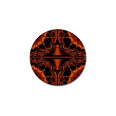 Art Fractal Artwork Creative Black Brown Golf Ball Marker by Pakrebo