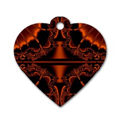 Art Fractal Artwork Creative Black Brown Dog Tag Heart (two Sides) by Pakrebo