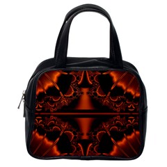 Art Fractal Artwork Creative Black Brown Classic Handbag (one Side) by Pakrebo