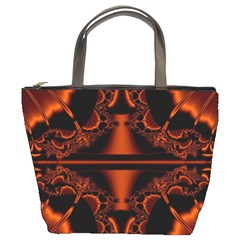 Art Fractal Artwork Creative Black Brown Bucket Bag by Pakrebo