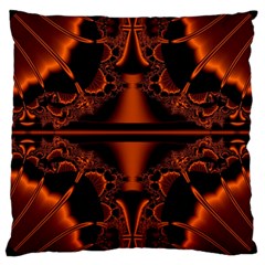 Art Fractal Artwork Creative Black Brown Large Cushion Case (one Side) by Pakrebo