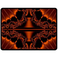 Art Fractal Artwork Creative Black Brown Double Sided Fleece Blanket (large)  by Pakrebo