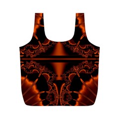 Art Fractal Artwork Creative Black Brown Full Print Recycle Bag (m) by Pakrebo