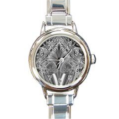 Crystal Design Pattern Round Italian Charm Watch by Pakrebo