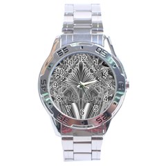 Crystal Design Pattern Stainless Steel Analogue Watch by Pakrebo