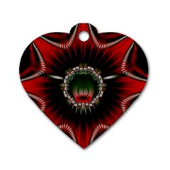 Abstract Abstract Art Artwork Star Dog Tag Heart (one Side) by Pakrebo