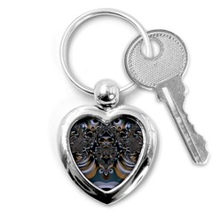 Fractal Art Artwork Design Key Chain (heart) by Pakrebo