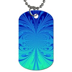 Digital Arts Fractals Futuristic Blue Magenta Dog Tag (one Side) by Pakrebo