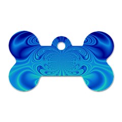 Digital Arts Fractals Futuristic Blue Magenta Dog Tag Bone (one Side) by Pakrebo