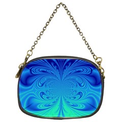 Digital Arts Fractals Futuristic Blue Magenta Chain Purse (one Side) by Pakrebo