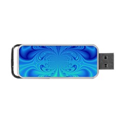 Digital Arts Fractals Futuristic Blue Magenta Portable Usb Flash (one Side) by Pakrebo