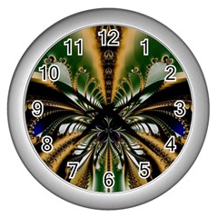 Abstract Art Artwork Fractal Design Pattern Art Wall Clock (silver) by Pakrebo