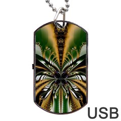 Abstract Art Artwork Fractal Design Pattern Art Dog Tag Usb Flash (one Side) by Pakrebo