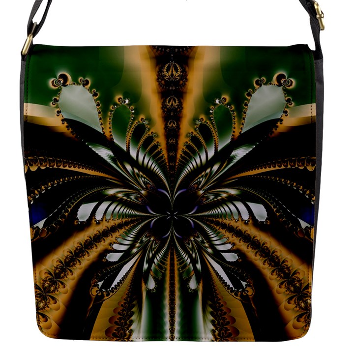 Abstract Art Artwork Fractal Design Pattern Art Flap Closure Messenger Bag (S)