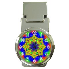 Digital Art Fractal Artwork Flower Money Clip Watches by Pakrebo