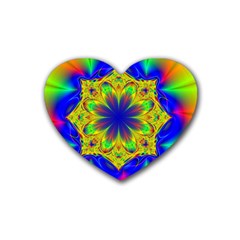 Digital Art Fractal Artwork Flower Heart Coaster (4 Pack)  by Pakrebo