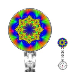 Digital Art Fractal Artwork Flower Stainless Steel Nurses Watch by Pakrebo