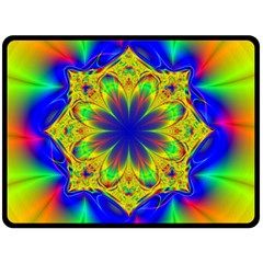 Digital Art Fractal Artwork Flower Double Sided Fleece Blanket (large)  by Pakrebo