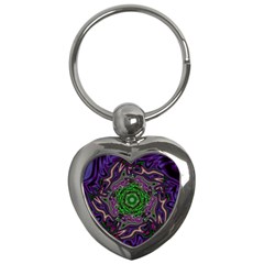 Digital Art Artwork Fractal Pattern Key Chain (Heart)