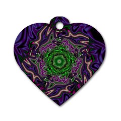 Digital Art Artwork Fractal Pattern Dog Tag Heart (One Side)