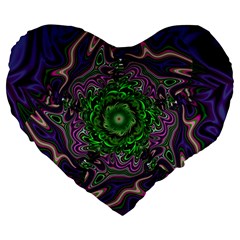 Digital Art Artwork Fractal Pattern Large 19  Premium Heart Shape Cushions