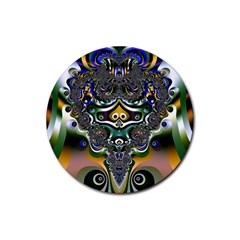 Fractal Art Artwork Design Rubber Round Coaster (4 Pack) 