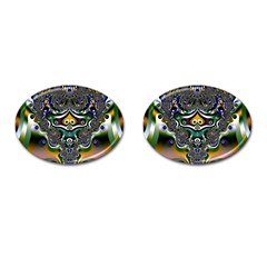 Fractal Art Artwork Design Cufflinks (oval) by Pakrebo