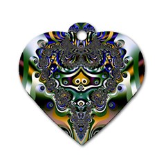 Fractal Art Artwork Design Dog Tag Heart (two Sides) by Pakrebo