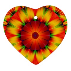 Abstract Digital Art Artwork Yellow Heart Ornament (two Sides) by Pakrebo