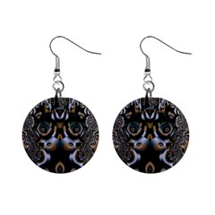 Fractal Art Artwork Design Mini Button Earrings by Pakrebo