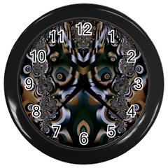 Fractal Art Artwork Design Wall Clock (black) by Pakrebo