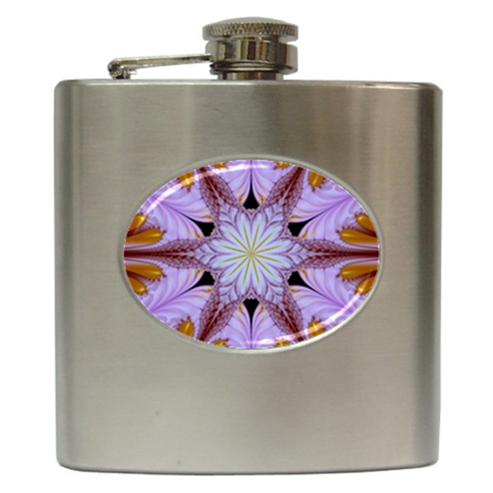 Abstract Flower Artwork Art Hip Flask (6 oz)