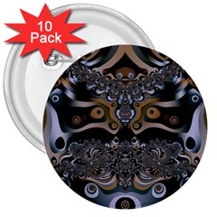 Fractal Art Artwork Design 3  Buttons (10 Pack)  by Pakrebo