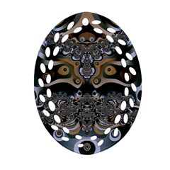 Fractal Art Artwork Design Oval Filigree Ornament (two Sides) by Pakrebo