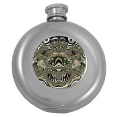 Fractal Art Artwork Design Round Hip Flask (5 Oz) by Pakrebo