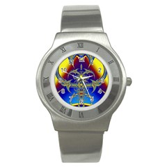 Abstract Art Design Digital Art Stainless Steel Watch