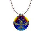 Abstract Art Design Digital Art 1  Button Necklace Front