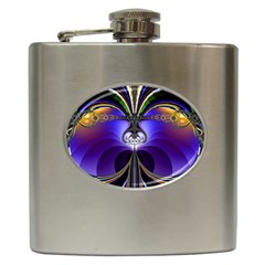 Abstract Art Artwork Fractal Design Pattern Hip Flask (6 Oz) by Pakrebo