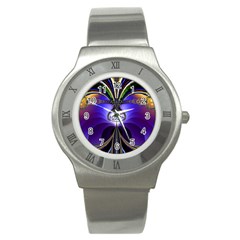 Abstract Art Artwork Fractal Design Pattern Stainless Steel Watch by Pakrebo