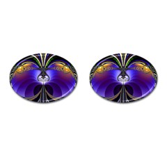 Abstract Art Artwork Fractal Design Pattern Cufflinks (oval) by Pakrebo